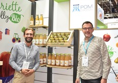 Simon Larrose et Bruno Leroy sur le stand Henriette Jolly Bio - Pom Evasion