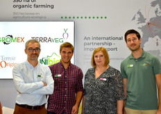Christophe Legrand, Jean Marchand, Rosine Feledziak et Paul Bouchery sur le stand Agromex, Terraveg-Unibio, Terroir d'Origine