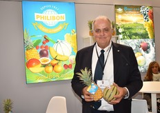 Joël Boyer de l'entreprise Boyer, a présenté à l'occasion de Fruit Attraction le melon et l'ananas Victoria de la célèbre marque Philibon