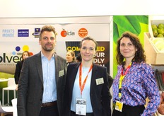 Amaury Maldjian et Laure Bonvila du Groupe Solveg et Elise Ferrier de la société Maison Ferrier rachetée en début d'année par Fruidor Terroirs (Solveg)