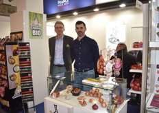 Pierre Batardière et Anthony Le Lez de la société Daniel Cadiou venus présenter leur gamme d'alliums dont l'Echalote Traditionnelle Française