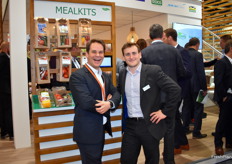 Jonathan Goumon et Guilhem Flammen de la filiale Hoogsteder du groupe the Greenery sont venus présenter leur gamme de fruits et légumes dont une nouveauté 2019 pour le marché français : les Mealkits