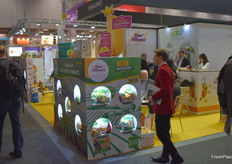 Le stand de Pom'Alliance/Pomuni, où la Princesse Amandine était mise à l'honneur