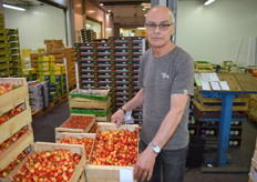 François travaille chez le grossiste Toulouse Frais et présente de la cerise Napoléon produite dans la région toulousaine