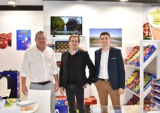 Christophe Ochs, Eric Ségur et Benjamin Dumas sont venus représenter la société Albafruit et communiquer sur ses variétés comme la Jazz et l'Envy, ainsi qu'une innovation 2020 : les barquettes 100 % carton