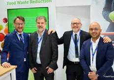 L’équipe d’Agrofresh se concentrait sur la réduction du gaspillage alimentaire et la durabilité. De gauche à droite : Julián Herraiz, Ivo Secchi, Sergio Apatias et Tarek Madani