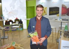 Jean Marchand de Terraveg a mis en avant les carottes bio. Les équipes d’Agromex, Terroir d’Origine et Unibio étaient aussi présents sur le stand.