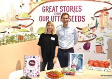 Jeanne Gautier et Eric Barneron venus représenter au Fruit Attraction 2021 la société Gautier Semences ainsi que leur nouvelle gamme de laitues rouges jusqu'au cœur Red Crush.
