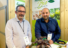 David Tudela et Jean-Philippe Poiret sur le stand Halle Bio d'Occitanie. 