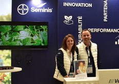 Clémentine Crombrez et Alexandre Dieu sur le stand Bayer, Seminis/De Ruiter.