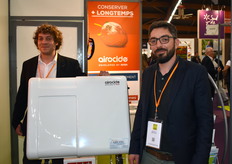 Grégoire et Mathieu Sachoux ont présenté la société Abiotec, présentent un système de traitement de l’air permettant de retarder le mûrissement des fruits et légumes en éliminant l’éthylène