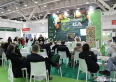 Zone de show-cooking sur le stand Cia-Agricoltori Italiani. 