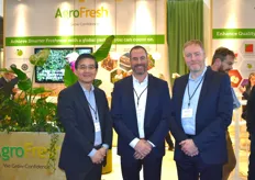 Graham Miao, Michael Hamby et Duncan Aust de la société Agrofresh, présente au Fruit Logistica 2023