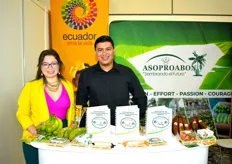 Iskra Cornejo et Michael Veléz de la société Asoproabon, producteurs de bananes