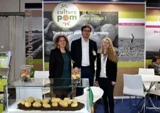 L'équipe de Culture Pom au rendez-vous pour présenter sa gamme de produits. De gauche à droite : Sabine Vajou, Alexandre Subtil et Laura Bosquet