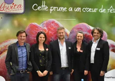 L'équipe de Lovita, une nouvelle variété de prune tardive : Benoît Escande (Escande Plants), Julie Rispe, Sébastien Guy, Monika Kujundzic et Sébastien Rispe