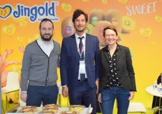 Simone Cuoghi, Federico Milanese et Rita Biserni de Jingold kiwifruit