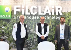 Olivier Naudin, directeur commercial, Patrick Campasol, ingénieur commercial et Fabien Parpillon chef de projet export sur le stand de Filclair. 